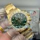 PPM Super Clone Rolex 4801 Daytona Baguette Diamond Yellow Gold Green Face Watch (2)_th.jpg
